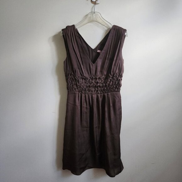 CALYPSO ST. BARTH | Silk dress v-neck smocked brown sz S - Picture 2 of 6